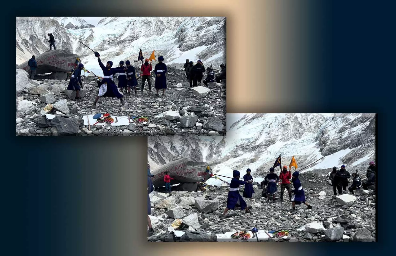 MAXIMUM PEOPLE PERFORMING SIKH MARTIAL ARTS (GATKA) AT MOUNT EVEREST BASE CAMP