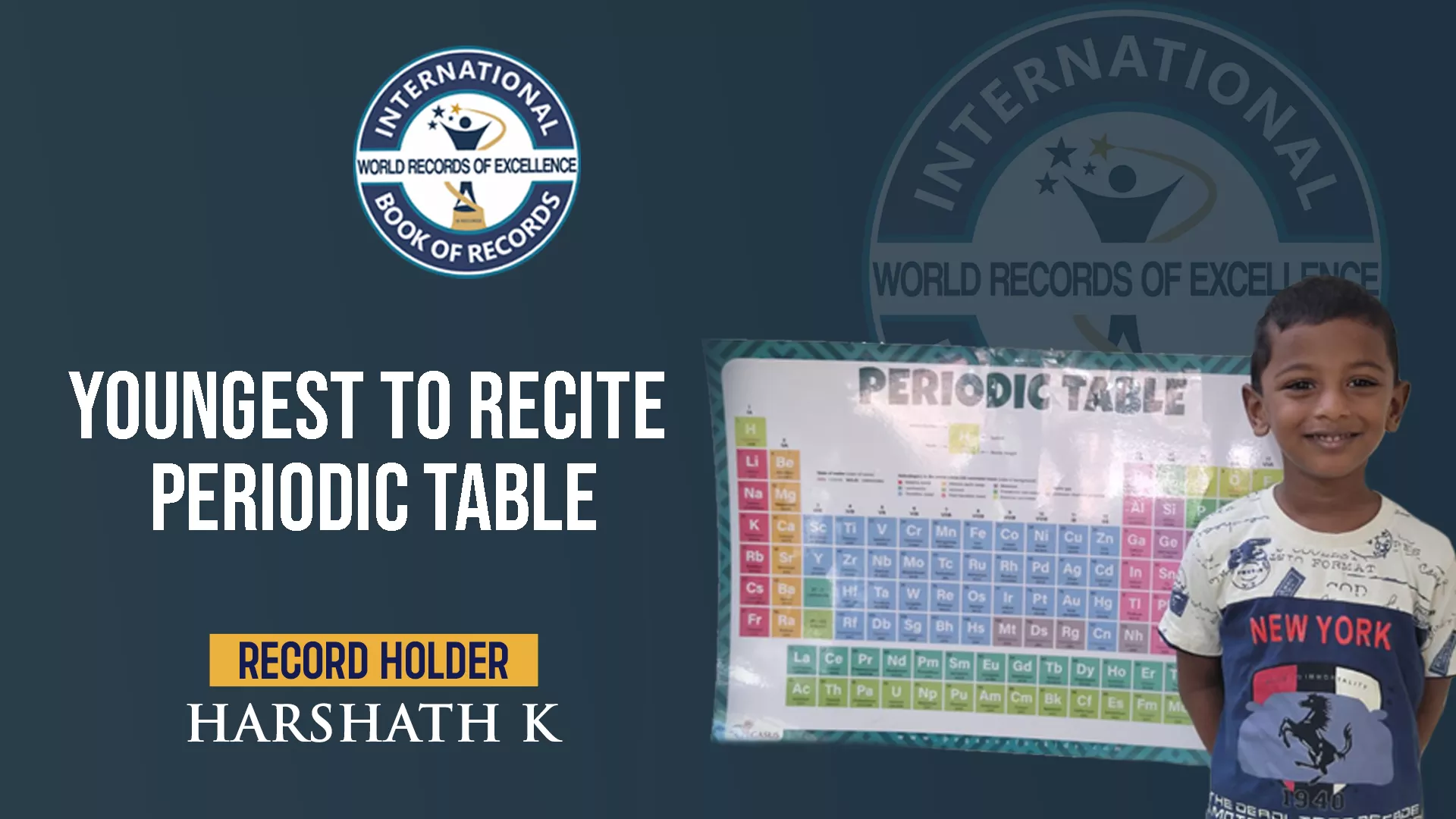 YOUNGEST TO RECITE PERIODIC TABLE