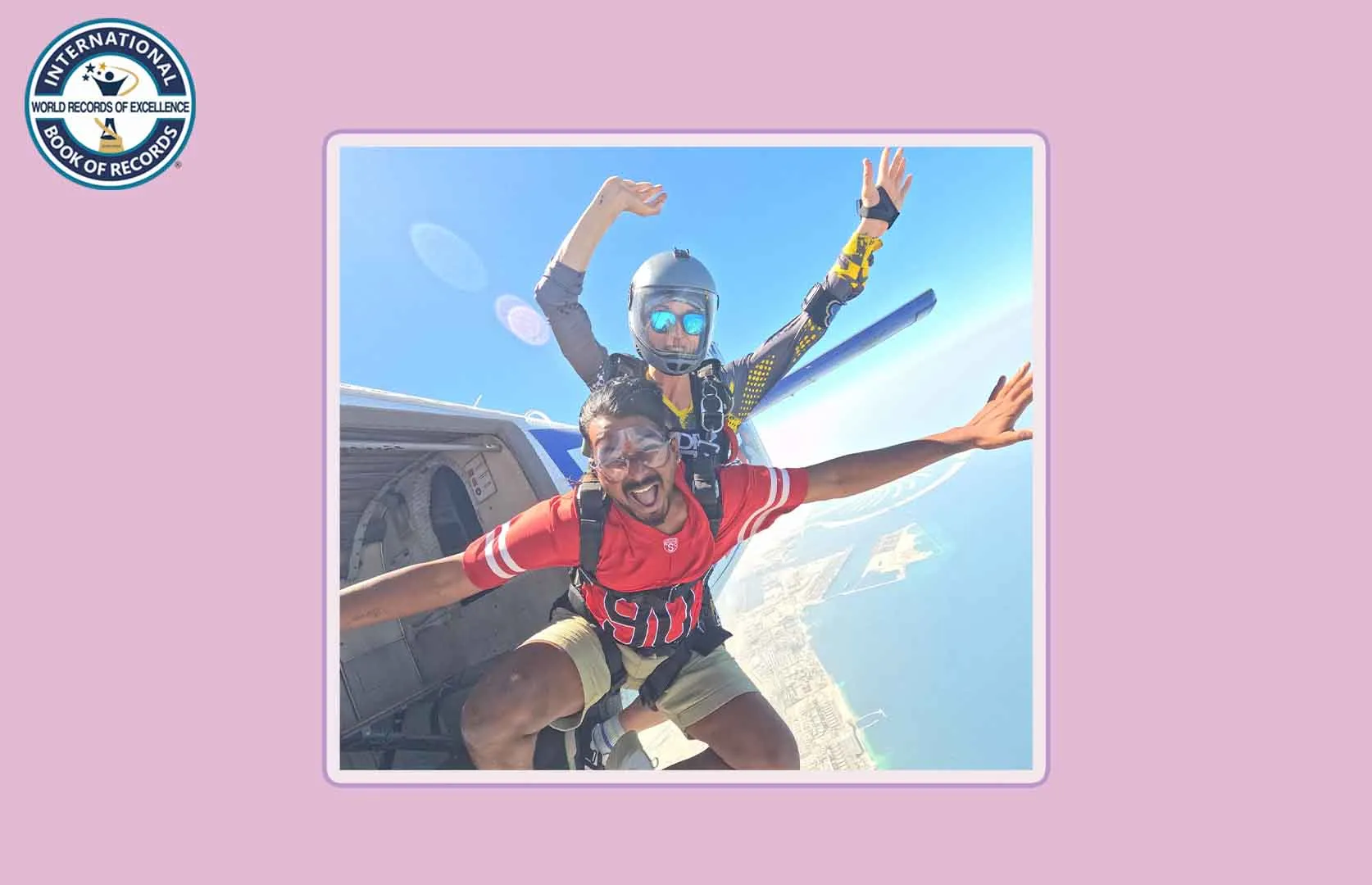 YOUNGEST TO ANNOUNCE A NEW STORE OPENING FROM THE HIGHEST ALTITUDE WHILE SKYDIVING