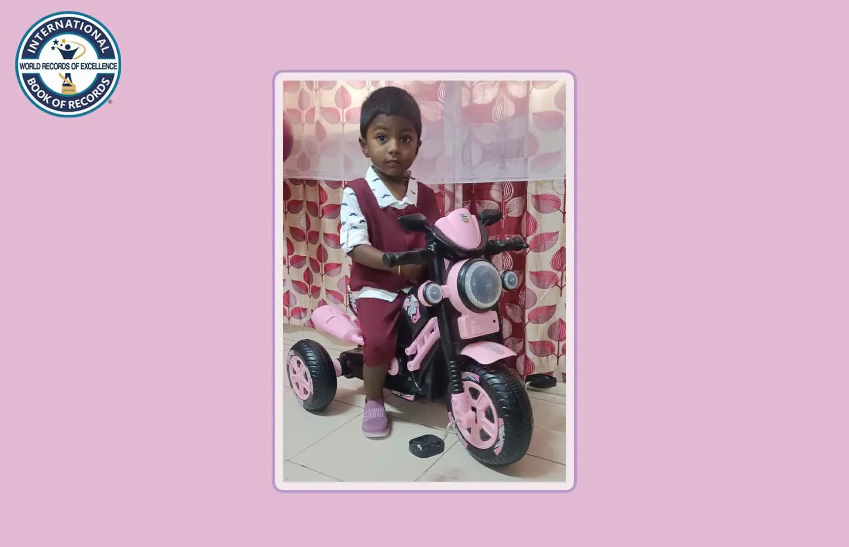 LONGEST TIME TO BALANCE ON A THREE-WHEELED PEDDLER CYCLE (TODDLER)