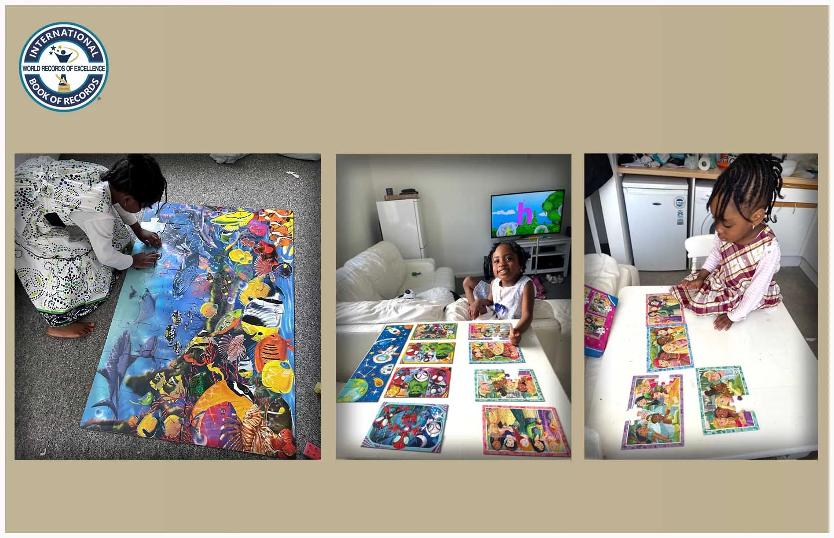 MAXIMUM JIGSAW PUZZLES SOLVED BY A TODDLER