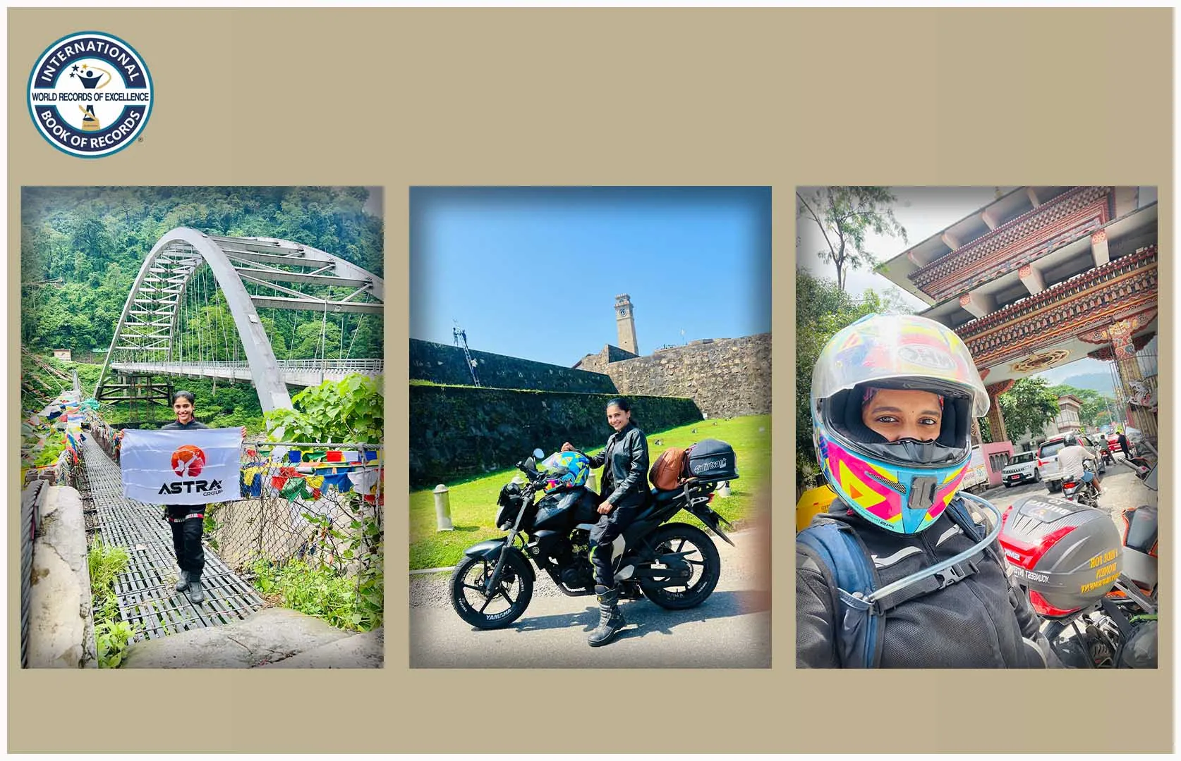 YOUNGEST FEMALE TO TRAVEL FROM MANGALORE TO BHUTAN ON BIKE