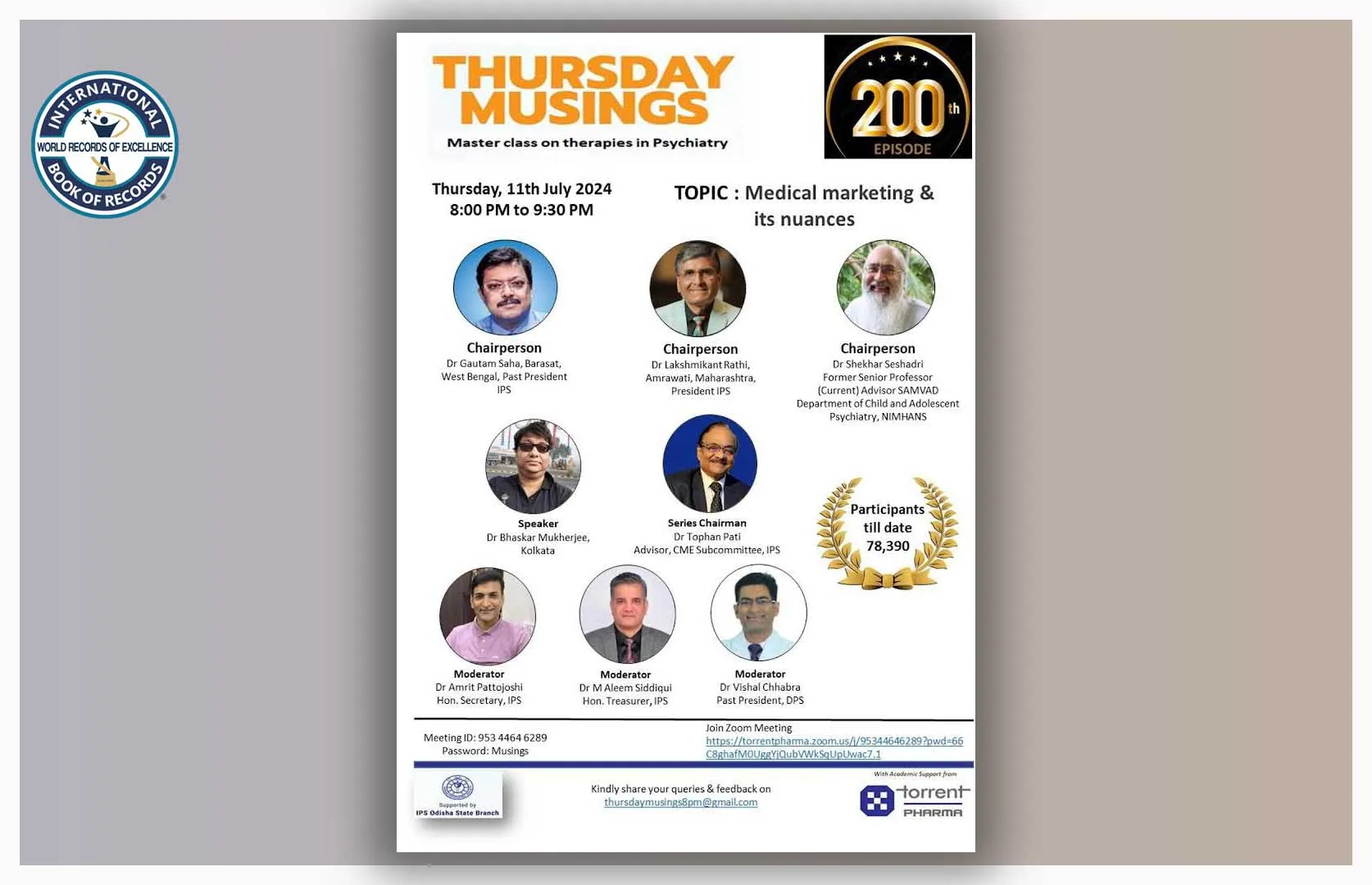 MAXIMUM WEEKLY WEBINARS CONDUCTED ON MENTAL HEALTH FOR PRACTICING PROFESSIONALS (GROUP)